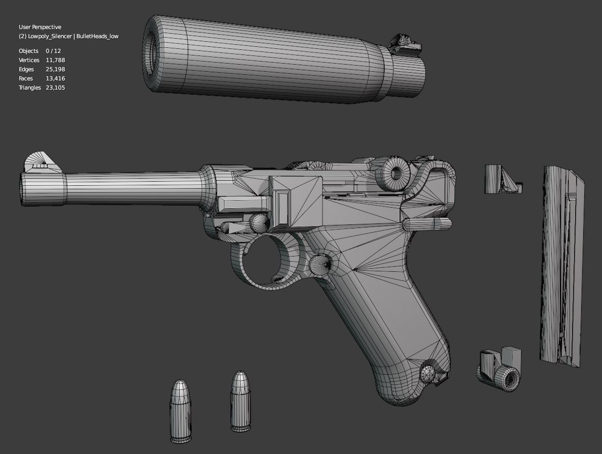 MoritzEichinger_LugerP08_Lowpoly