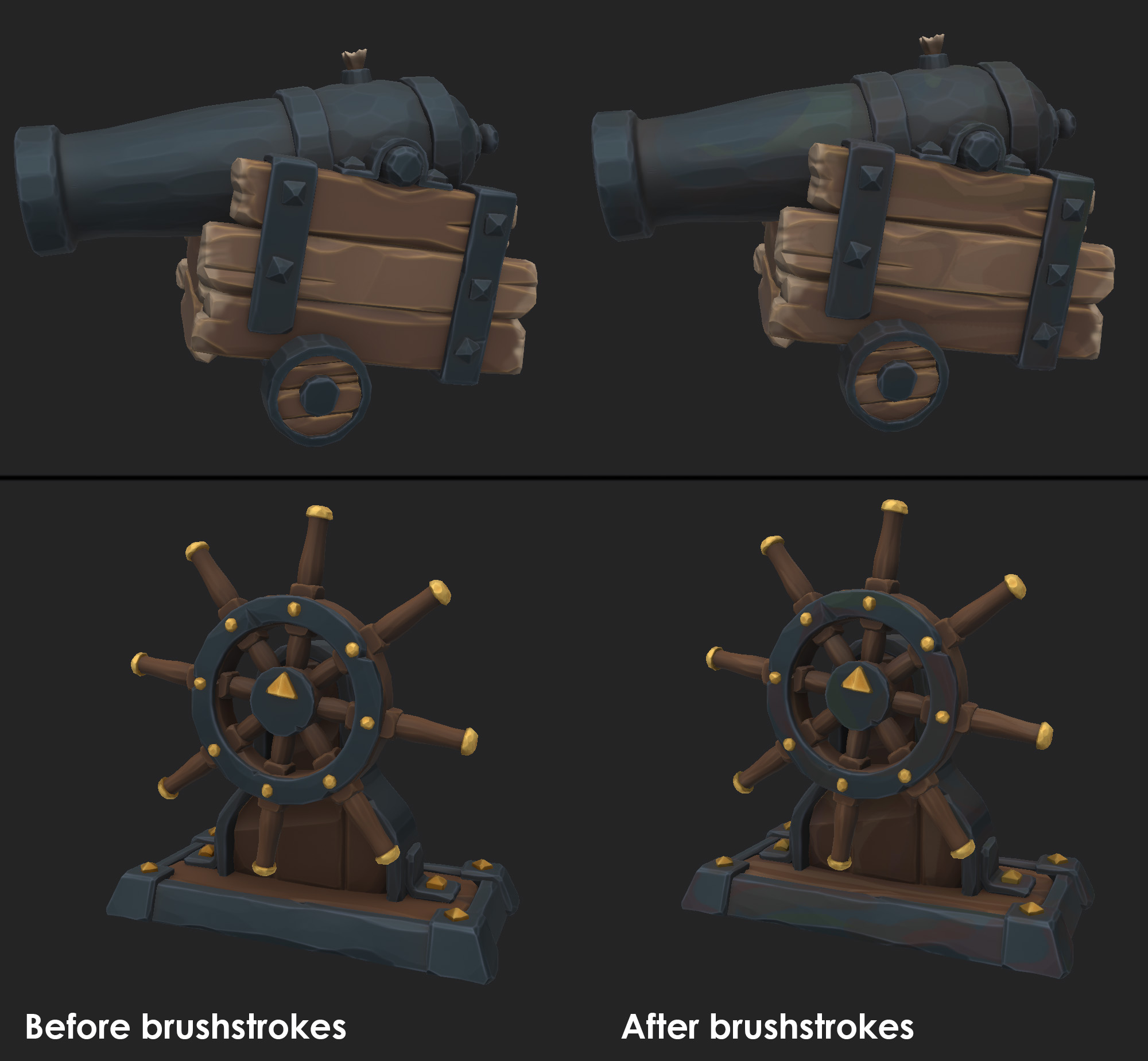 GFox_Tiki_Texturing_Brushstrokes